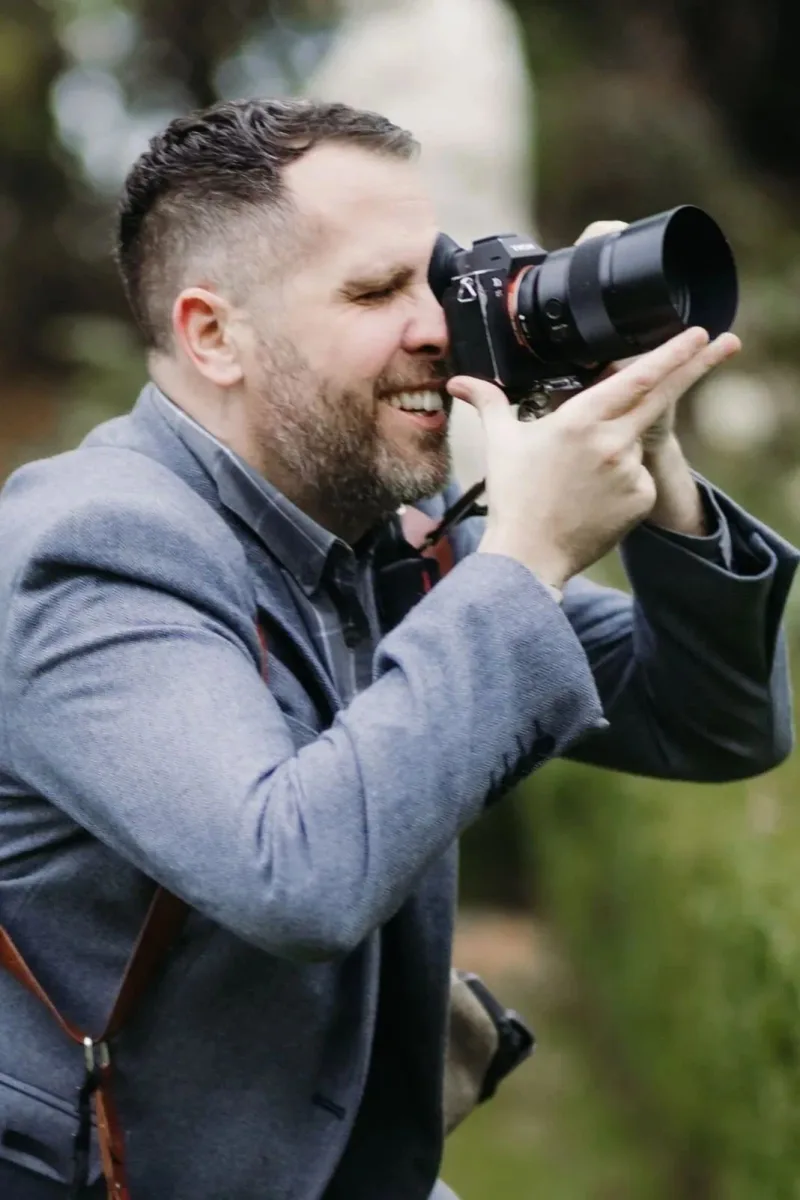 Keith Malone filming a wedding